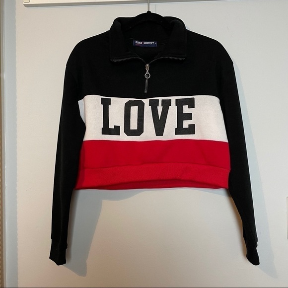 Roma Concept Cropped Long Sleeve “ LOVE” Shirt - Picture 1 of 9